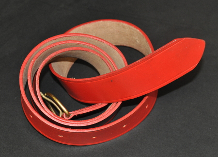 Long Leather Belt without Brass End [Red] - Click Image to Close
